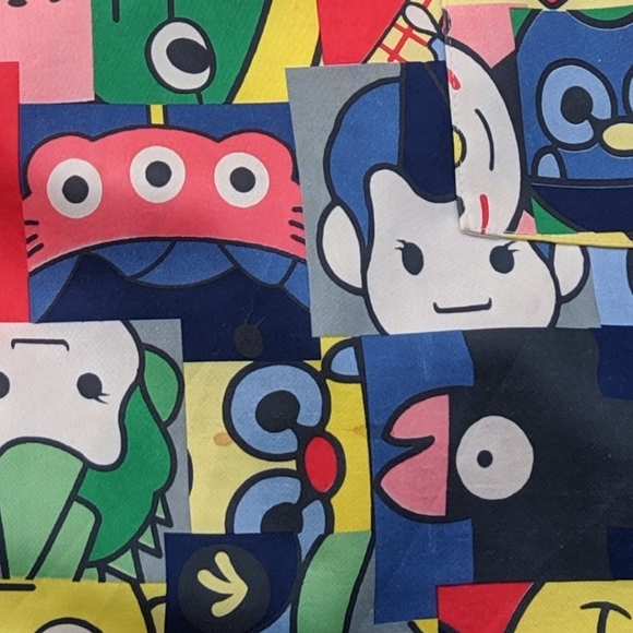 Cartoon faces print A-line dress XL (stains) - Picture 6 of 6